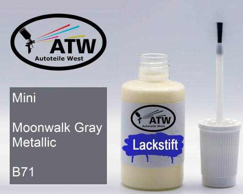 Mini, Moonwalk Gray Metallic, B71: 20ml Lackstift, von ATW Autoteile West.